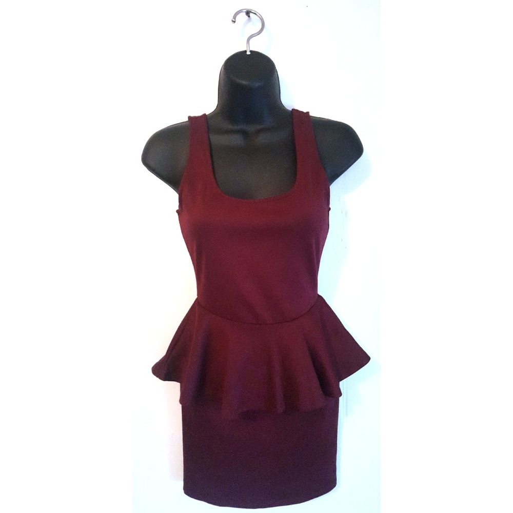 Maroon Mini Cocktail Dress